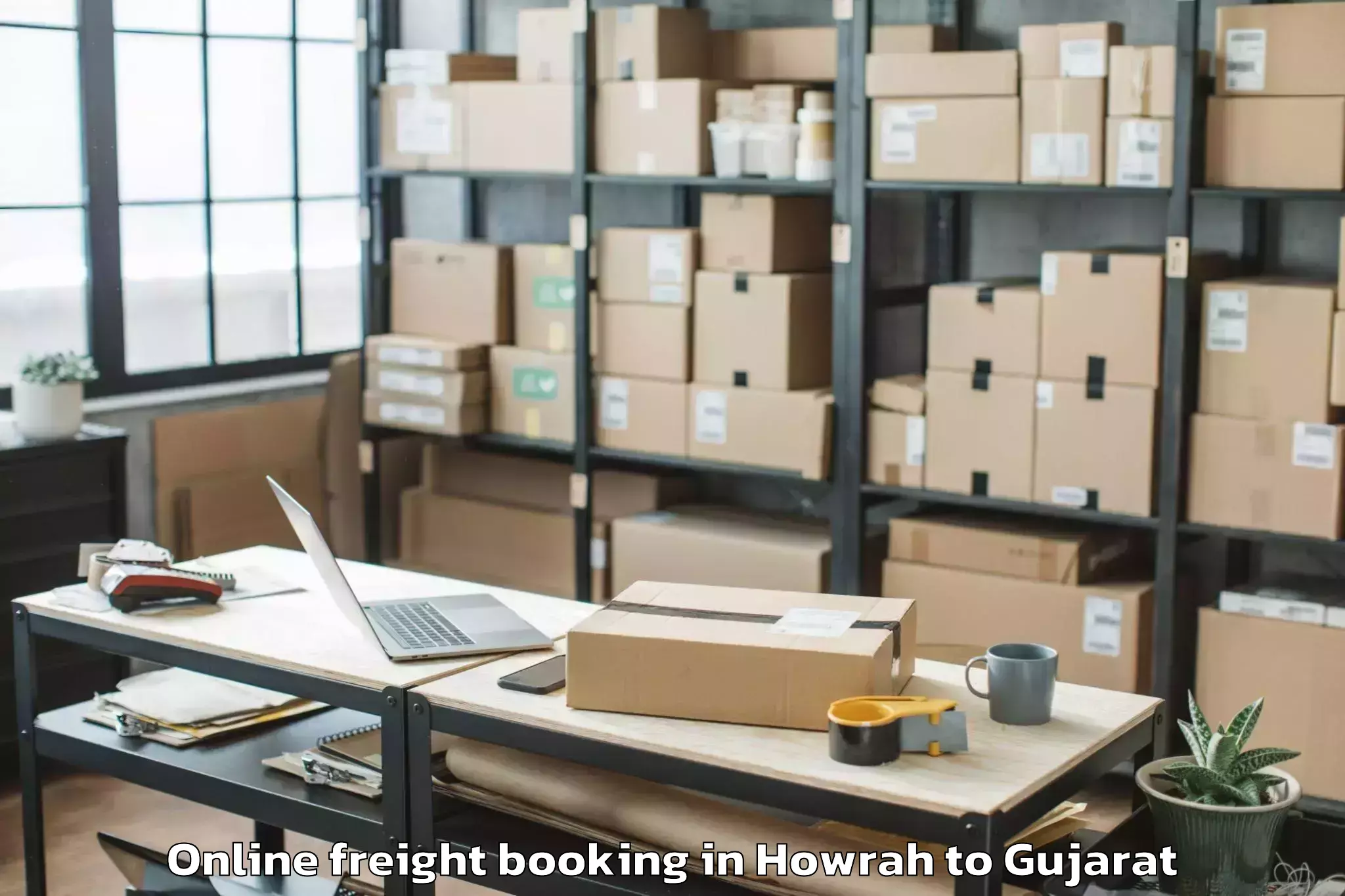 Comprehensive Howrah to Rajkot Airport Raj Online Freight Booking